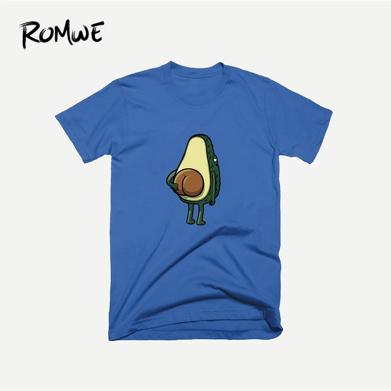 ROMWE Men Avocado Print Tee 2019 Male Summer Round Neck Fruit Vegetable Print T shirt Blue Streetwear Short Sleeve Tee Tops
ROMWE Men Avocado Print Tee 2019 Male Summer Round Neck Fruit Vegetable Print T shirt Blue Streetwear Short Sleeve Tee Tops