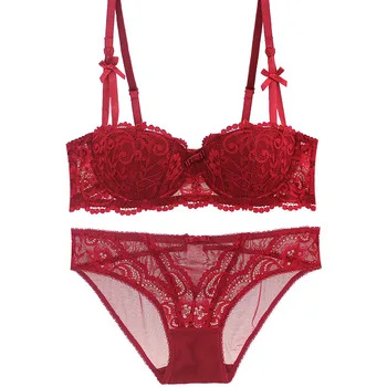 half cup bra set white black red sexy cup bra set push up fashion underwear set plus size ABC cup
half cup bra set white black red sexy cup bra set push up fashion underwear set plus size ABC cup