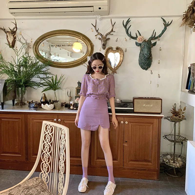 SM2019 summer Womens 2 Piece skirts Suits Women fashion plaid top+mini skirts womens clothing set (R77733)
SM2019 summer Womens 2 Piece skirts Suits Women fashion plaid top+mini skirts womens clothing set (R77733)