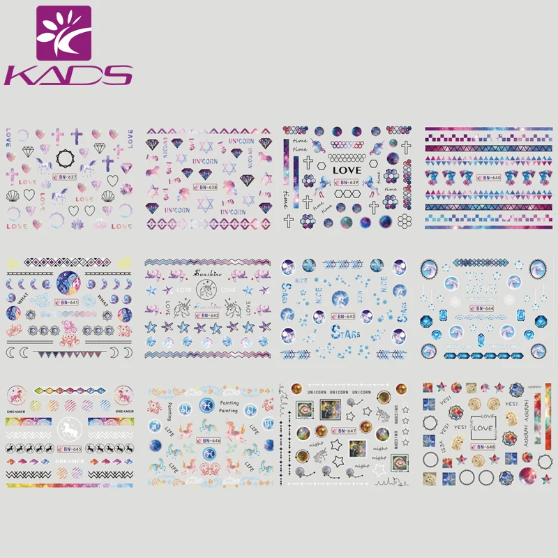 KADS 12sheet/Set Unicorn Design Nail Sticker Manicure Decoration Tool Cover Nail Wraps Decal Nail Art Water Transfer Stickers
KADS 12sheet/Set Unicorn Design Nail Sticker Manicure Decoration Tool Cover Nail Wraps Decal Nail Art Water Transfer Stickers