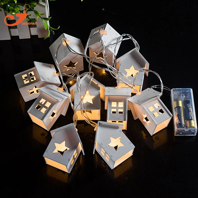 Image Wooden Home Decoration Star Lights10LED Wood House Indoor Lighting  Starry Light Christmas Light Battery Operated Fairy lights