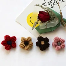 Новая мода Милая шерстяная булавка цветок брошь для женщин Девушка сестра свитер воротник из джинсовой ткани значок Вязание Булавка цветок...(China)