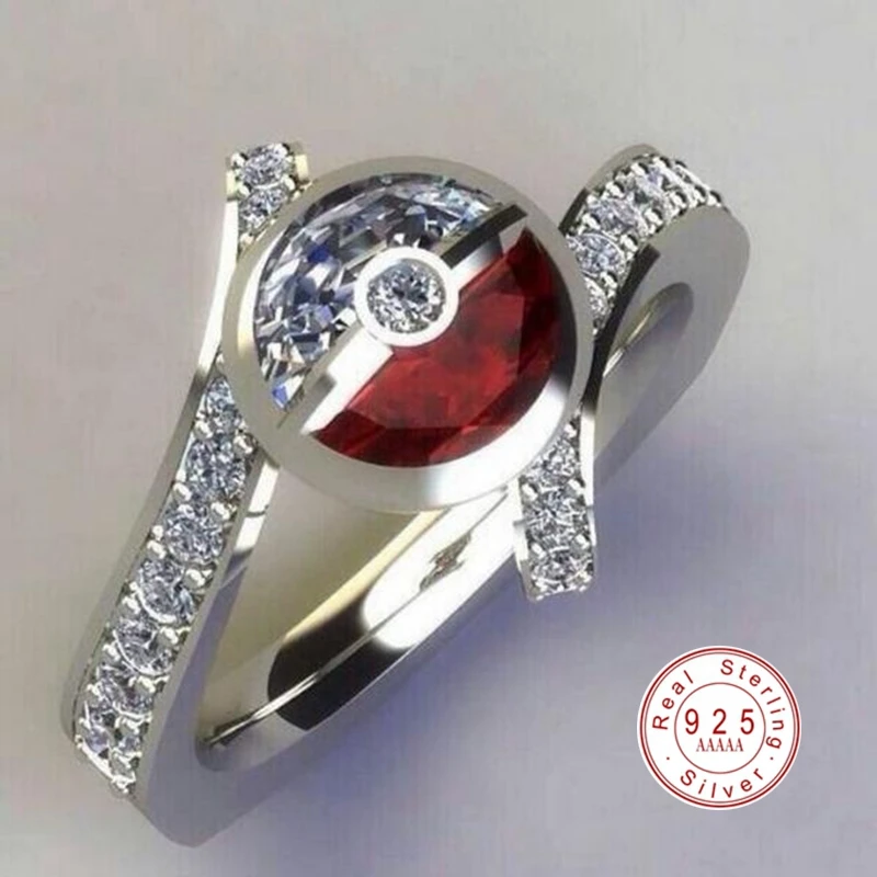 2019 New Fashion 925 Sterling Silver Creative Pokemon Poke Ball Ring for Men Women Party Engagement AAA CZ Zircon Rings Jewelry
2019 New Fashion 925 Sterling Silver Creative Pokemon Poke Ball Ring for Men Women Party Engagement AAA CZ Zircon Rings Jewelry