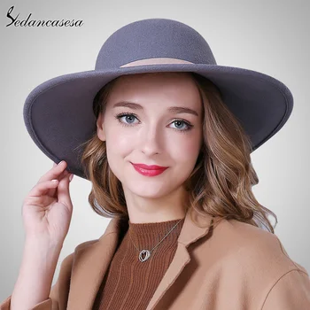 Sedancasesa New Fashion Wide Brim Hats For Women 100% Australian Wool Elegant Floppy Hat Female Wool Felt Hat Ribbon FW012487B
Sedancasesa New Fashion Wide Brim Hats For Women 100% Australian Wool Elegant Floppy Hat Female Wool Felt Hat Ribbon FW012487B