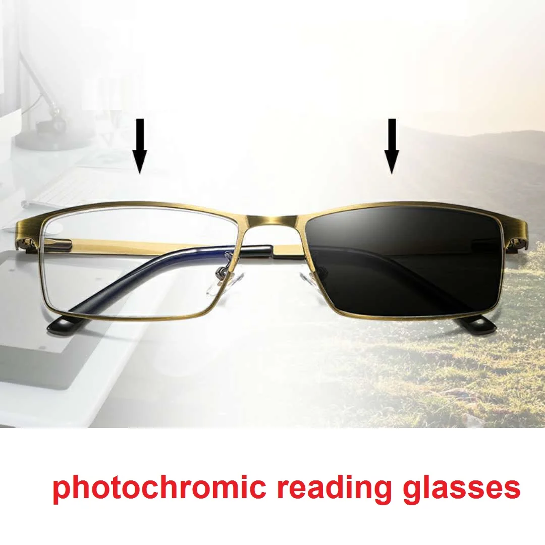 Vazrobe Bifocal Photochromic Reading Glasses Men UV400 Spring Hinge Transition Diopter Presbyopia +100 1.5 2.0 2.5 3.0 3.5 4.0
Vazrobe Bifocal Photochromic Reading Glasses Men UV400 Spring Hinge Transition Diopter Presbyopia +100 1.5 2.0 2.5 3.0 3.5 4.0