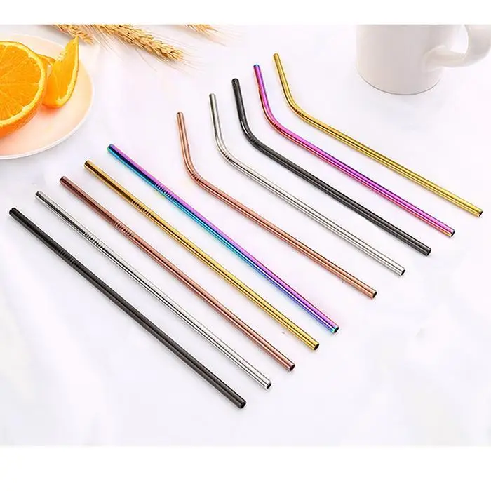 Stainless Steel Straight Bent Straw Metal Drinking Straw Stirring Environmental Recyclable Fashion Family Canteen Restaurant Rod
Stainless Steel Straight Bent Straw Metal Drinking Straw Stirring Environmental Recyclable Fashion Family Canteen Restaurant Rod