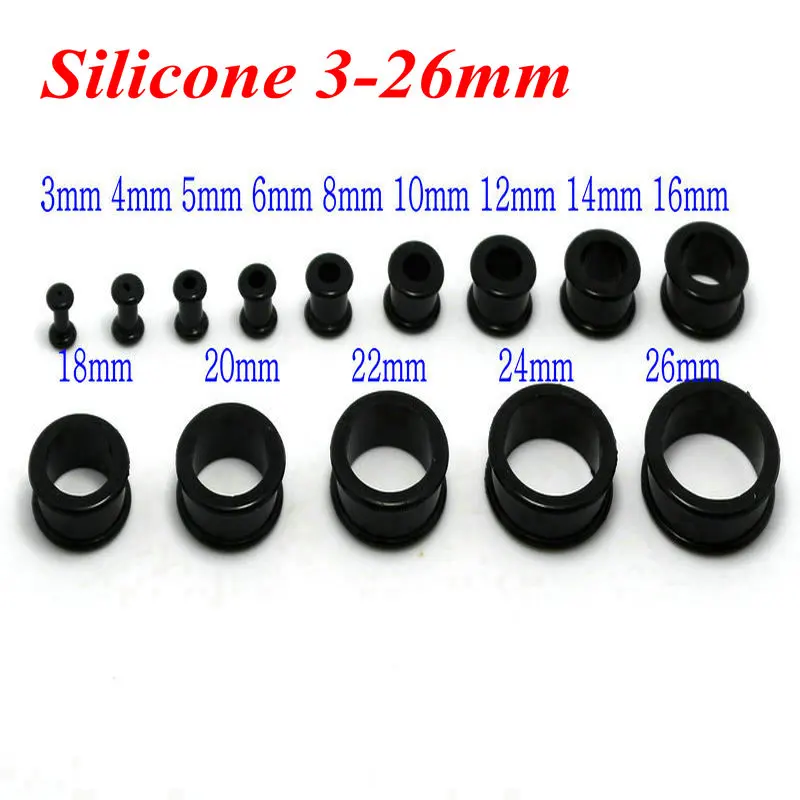 3-26mm black white 1pair silicone double flare ear plugs flesh tunnel gauges expander stretching wholesale body piercing jewelry
3-26mm black white 1pair silicone double flare ear plugs flesh tunnel gauges expander stretching wholesale body piercing jewelry