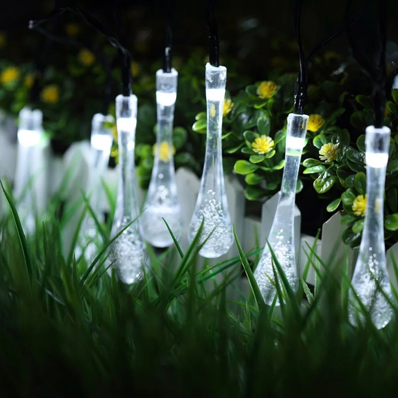 High New 20 LED Solar Powered Water Drop String Lights LED Fairy Light Wedding Christmas Party Festival Outdoor Indoor Decor UEJ
High New 20 LED Solar Powered Water Drop String Lights LED Fairy Light Wedding Christmas Party Festival Outdoor Indoor Decor UEJ
