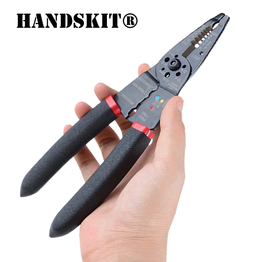 Handskit Cable Wire Stripper Cutter Crimper Automatic Multifunctional Tool Terminal Crimping Stripping Plier Tools
Handskit Cable Wire Stripper Cutter Crimper Automatic Multifunctional Tool Terminal Crimping Stripping Plier Tools