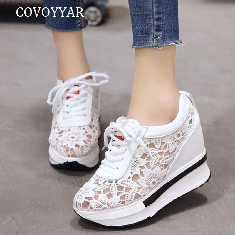 COVOYYAR Hidden High Heels Women Sneakers Breathable Mesh Wedges Platform Shoes Woman 2019 Summer Lace Up White Sneakers WSN266
COVOYYAR Hidden High Heels Women Sneakers Breathable Mesh Wedges Platform Shoes Woman 2019 Summer Lace Up White Sneakers WSN266