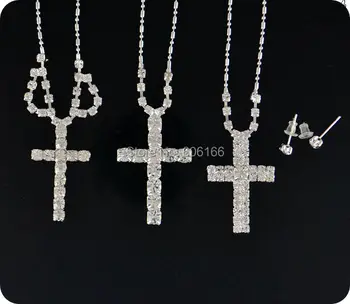 3sets Mixed Crystal Rhinestone Cross Pendant Necklace/Earrings Women Christian Catholic Fashion Religious Jewelry Wholesale
3sets Mixed Crystal Rhinestone Cross Pendant Necklace/Earrings Women Christian Catholic Fashion Religious Jewelry Wholesale