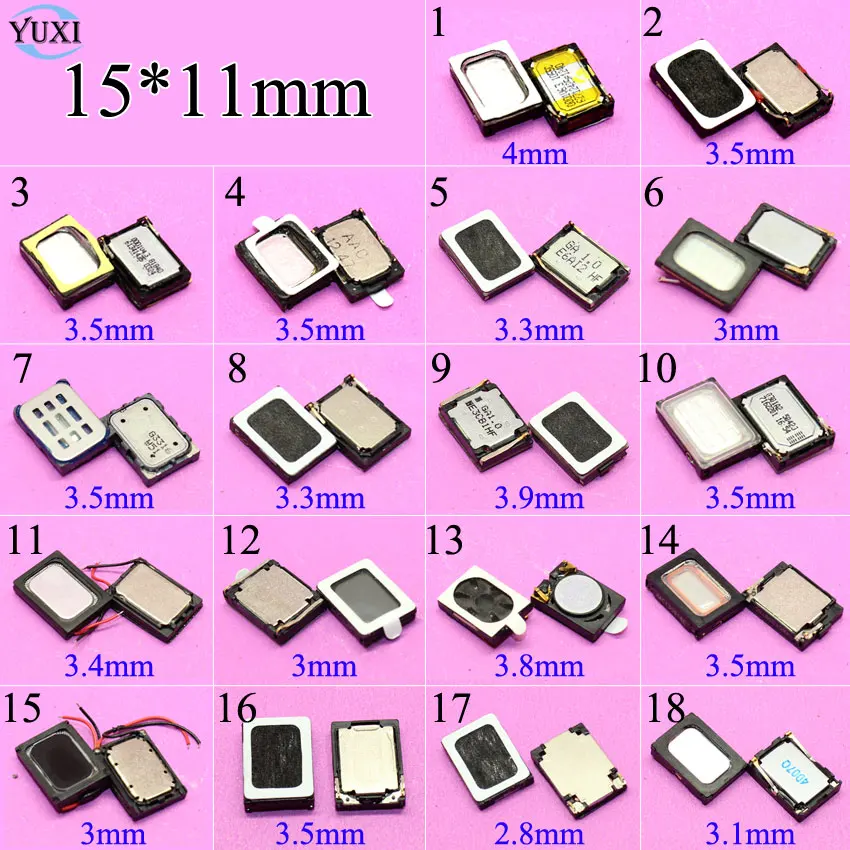 YuXi 1pcs Loud Speaker Loudspeaker Ringer Buzzer 15*11mm 15*11*3/3.1/3.5/4 mm For Nokia N73/ Lenovo/ Sony Z3/ Huawei/ Xiaomi etc
YuXi 1pcs Loud Speaker Loudspeaker Ringer Buzzer 15*11mm 15*11*3/3.1/3.5/4 mm For Nokia N73/ Lenovo/ Sony Z3/ Huawei/ Xiaomi etc