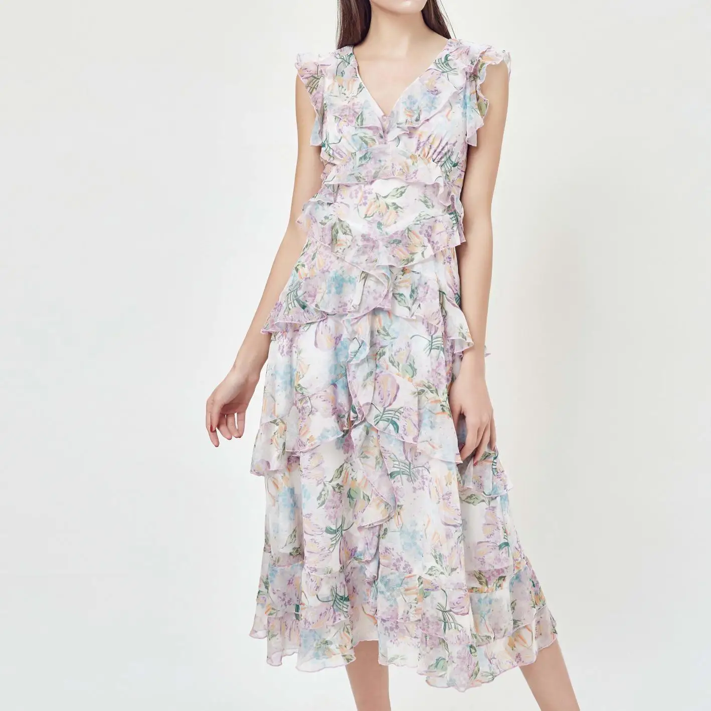 Runway 2019 Summer Designer Women Dress Floral Print V Neck Sleeveless Ruffles Bohemian Chic Dress Beach Boho Midi Dresses
Runway 2019 Summer Designer Women Dress Floral Print V Neck Sleeveless Ruffles Bohemian Chic Dress Beach Boho Midi Dresses