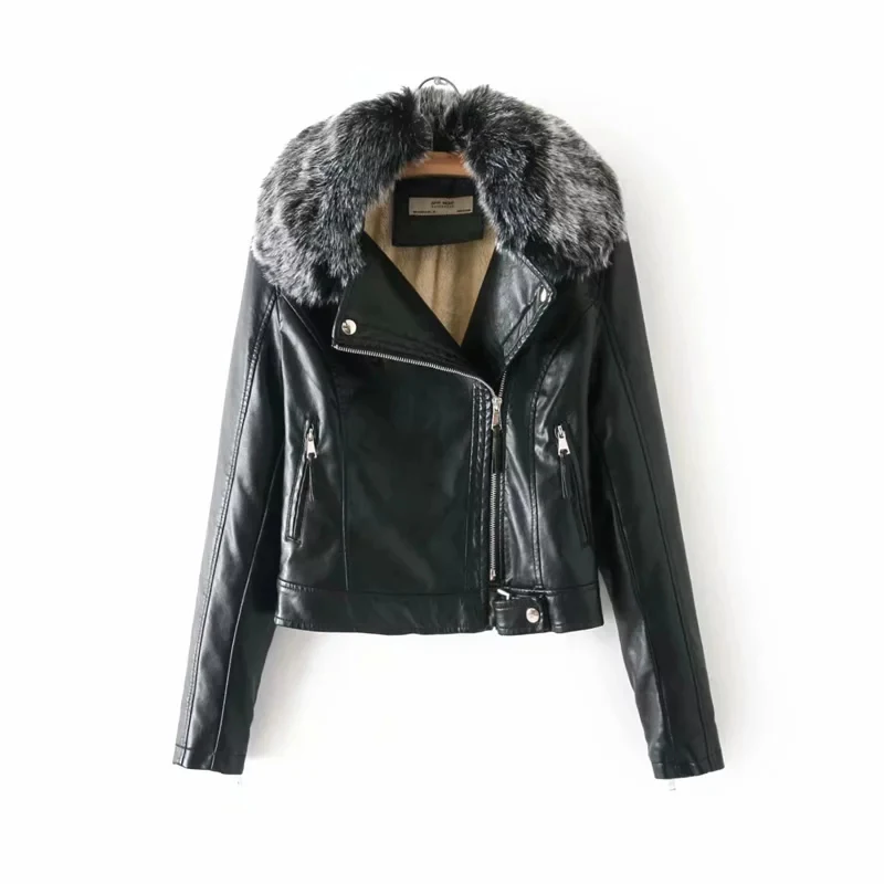 2018 Winter Women Black Red Warm Coat Female Detachable Fur Collar PU Leather Jacket Ladies Casual Streetwear jaqueta de couro
2018 Winter Women Black Red Warm Coat Female Detachable Fur Collar PU Leather Jacket Ladies Casual Streetwear jaqueta de couro