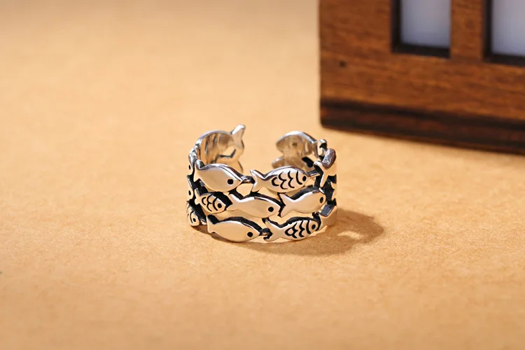Fashion Antique Silver Plated Open Adjustable Fishes Rings for Women Girls Gift Resizable Wedding 925 Animal Jewelry Wholesale
Fashion Antique Silver Plated Open Adjustable Fishes Rings for Women Girls Gift Resizable Wedding 925 Animal Jewelry Wholesale