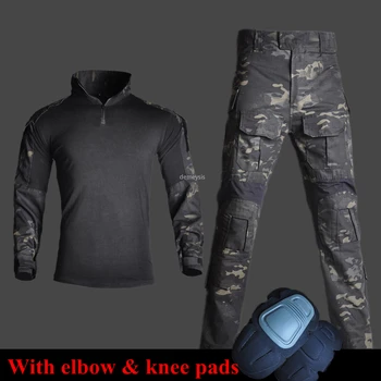 Tactical Combat Uniform Shirt + Pants w/ Elbow Knee Pads Military Army Uniform Airsoft Sniper Hunting Camouflage Clothes
Tactical Combat Uniform Shirt + Pants w/ Elbow Knee Pads Military Army Uniform Airsoft Sniper Hunting Camouflage Clothes