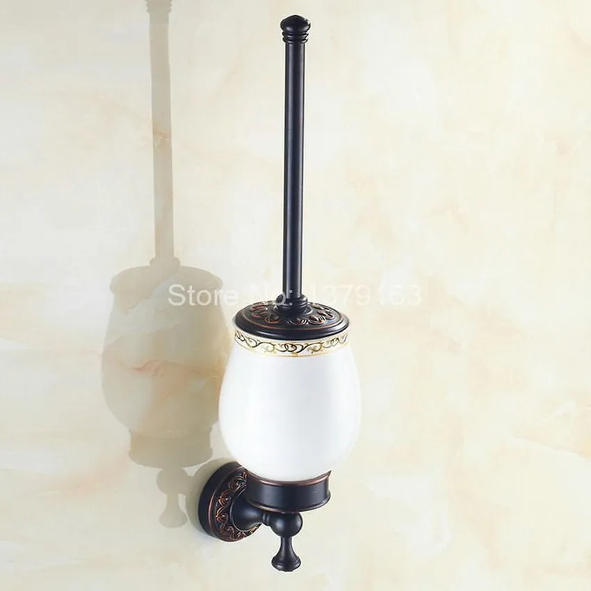 Black Oil Rubbed Bronze Wall Mounted Toilet Brush & Holder Set White Brush Ceramic Cup Bathroom Accessory aba477
Black Oil Rubbed Bronze Wall Mounted Toilet Brush & Holder Set White Brush Ceramic Cup Bathroom Accessory aba477