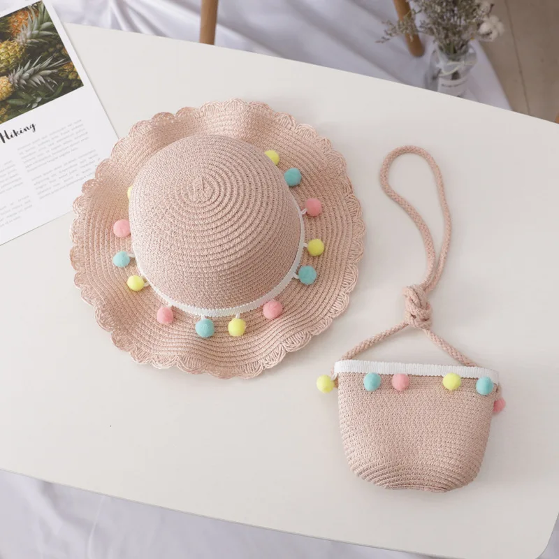 Children's Woven Straw Hat shoulder Bag Set Summer Girl Cute Cartoon Strawberry Beach Travel Sunscreen Wave Lace Sun Cap U6
Children's Woven Straw Hat shoulder Bag Set Summer Girl Cute Cartoon Strawberry Beach Travel Sunscreen Wave Lace Sun Cap U6
