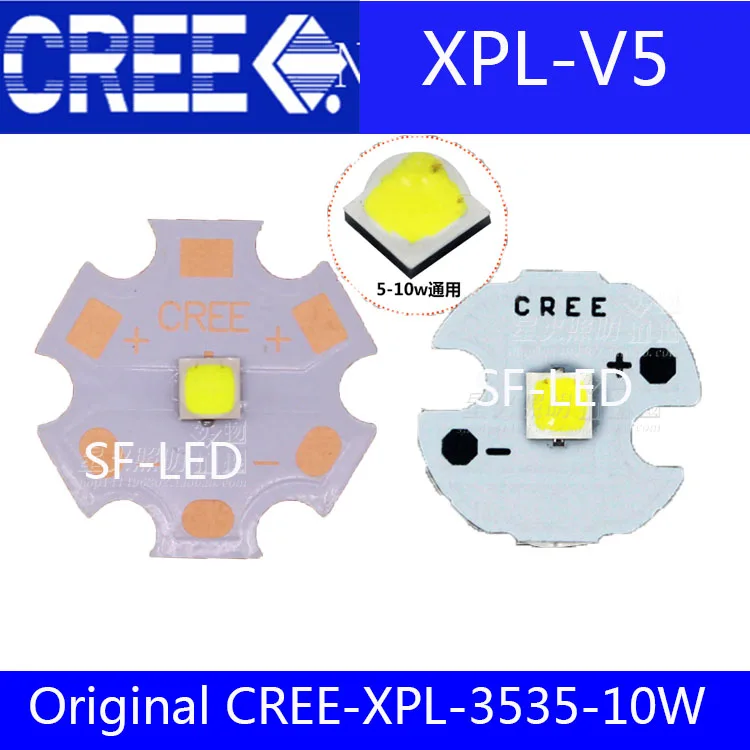 

5PCS 10W Cree XPL XP-L Led Emitter Light White 6500K Warm White 3000-3200K 2.95-3.25V with 8mm 12mm 14mm 16mm 20mm PCB for DIY