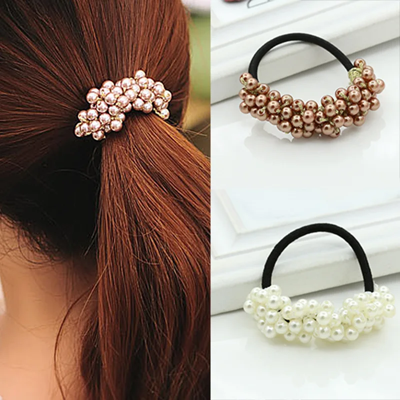 Fashion Women girls Hair Accessories Pearls Beads Headbands Ponytail Holder Girls Elastic Hair Bands Rubber Rope Headdress
Fashion Women girls Hair Accessories Pearls Beads Headbands Ponytail Holder Girls Elastic Hair Bands Rubber Rope Headdress