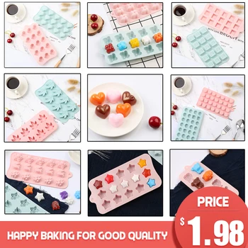 3D Chocolate Mold Silicone Cake Molds for Baking Nonstick Jelly Pudding Sugarcraft Mould DIY Kitchen Bakeware Ice Club 1PCS