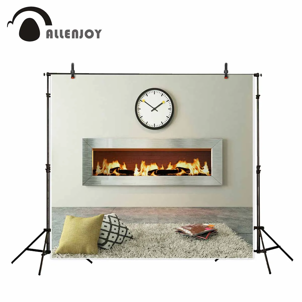 Allenjoy photography backdrops Indoor fireplace clock carpet backgrounds for photo studio party
Allenjoy photography backdrops Indoor fireplace clock carpet backgrounds for photo studio party