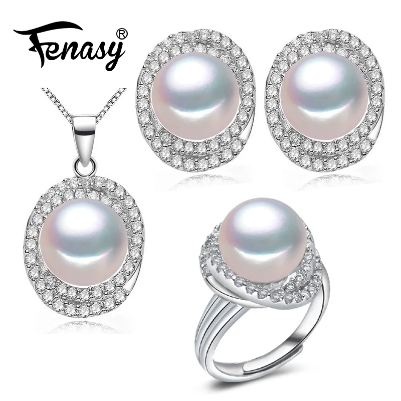 FENASY 925 Sterling Silver Pearl Jewelry Sets Natural Freshwater Pearl Pendant Necklace Big Size Earrings For Women
FENASY 925 Sterling Silver Pearl Jewelry Sets Natural Freshwater Pearl Pendant Necklace Big Size Earrings For Women