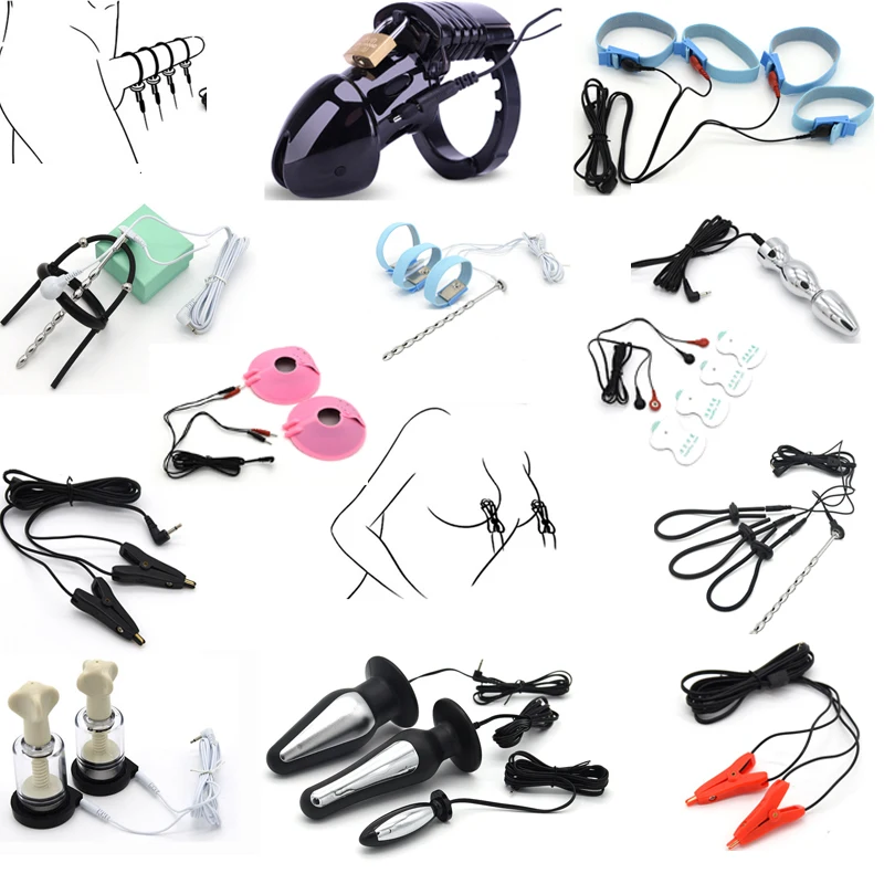 

Electric Shock Pulse Anal Plug Electro Penis Plug Rings Glove Stimulation Breast Pads Massage Cock Cage Nipple Clamps Sex Toys