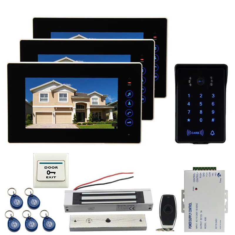 

JEX Video Door Phone Doorbell system Kit 7 inch LCD Screen Waterproof Password Keypad RFID Camera In Stock 1V3 Intercom