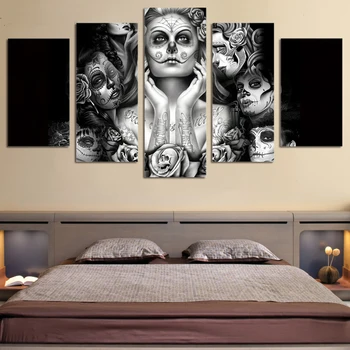 Modular Canvas HD Prints Paintings Home Decor Wall Art Framework 5 Panels Sugar Skull Girl Pictures Living Room Artwork Posters
Modular Canvas HD Prints Paintings Home Decor Wall Art Framework 5 Panels Sugar Skull Girl Pictures Living Room Artwork Posters