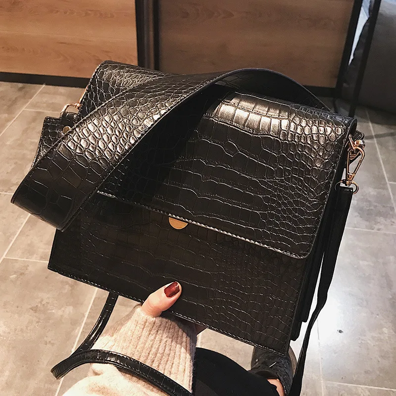 Crocodile Pattern Crossbody Bags for Women 2019 Solid Color Shoulder Bags Ladies Handbags and Purses Handbag Wide Belt hand bags
Crocodile Pattern Crossbody Bags for Women 2019 Solid Color Shoulder Bags Ladies Handbags and Purses Handbag Wide Belt hand bags