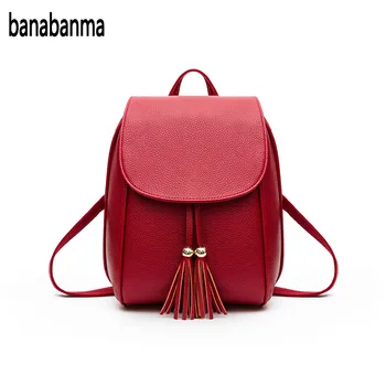 banabanma Women Fashion Casual Backpack Solid Color Shoulder Bag with Tassel Pendant PU travel bag Daypacks 2017 fashion ZK30
banabanma Women Fashion Casual Backpack Solid Color Shoulder Bag with Tassel Pendant PU travel bag Daypacks 2017 fashion ZK30