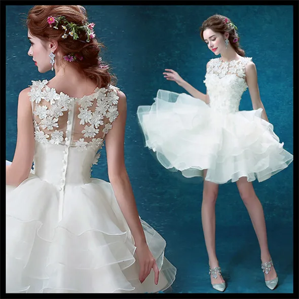 Dignified&Elegant&Limelight White Backless Bride&Party&Banquet Evening Gown Lace O-Neck Princess Above knee MINI Dress for Bride
Dignified&Elegant&Limelight White Backless Bride&Party&Banquet Evening Gown Lace O-Neck Princess Above knee MINI Dress for Bride