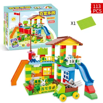 113pcs Big particle building blocks children toys DIY Amusement Park Educational Toy Compatible duploINGlys Building Block
113pcs Big particle building blocks children toys DIY Amusement Park Educational Toy Compatible duploINGlys Building Block