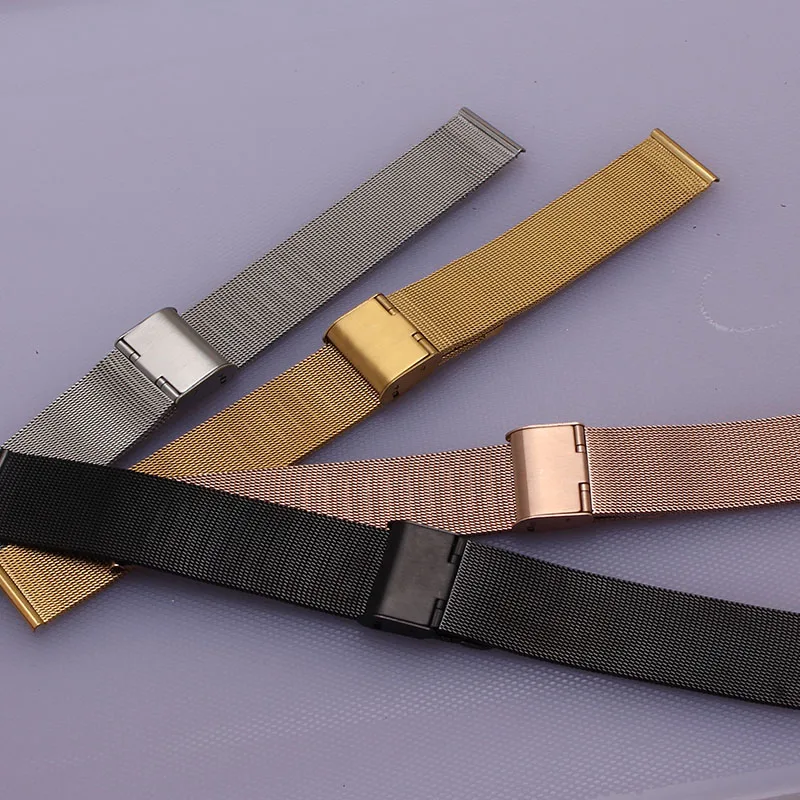 Watchband watch bracelets 10mm 12mm 14mm 16mm 18mm 20mm 22mm 24mm silver gold black mesh watchbands Fit Quartz watches men women
Watchband watch bracelets 10mm 12mm 14mm 16mm 18mm 20mm 22mm 24mm silver gold black mesh watchbands Fit Quartz watches men women