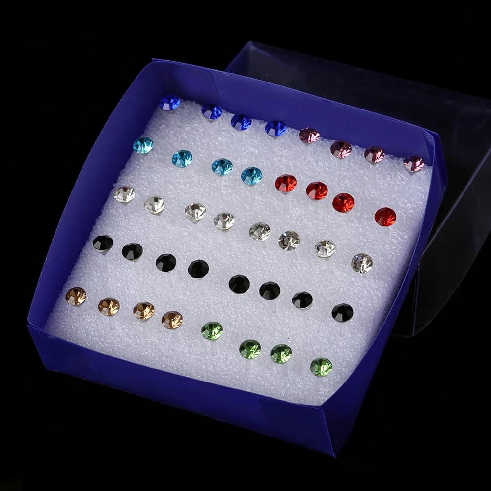 20 Pairs Multi-Color Crystal Studs Charming Earrings Set Avoid Allergy Pin Charming Boxed Earring for Women Girl Jewelry Gift
20 Pairs Multi-Color Crystal Studs Charming Earrings Set Avoid Allergy Pin Charming Boxed Earring for Women Girl Jewelry Gift