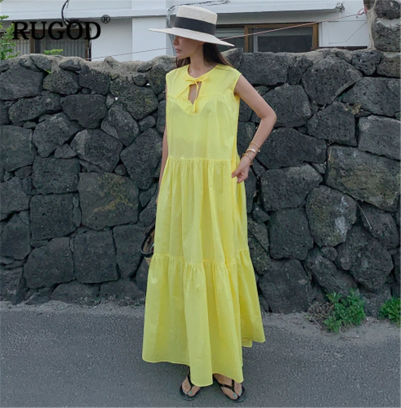 RUGOD 2019 New Arrival Women Solid Fairy Dress O-neck Lace Pleated Tank Loose Straight Vestidos Temperament Stylish Korean Style
RUGOD 2019 New Arrival Women Solid Fairy Dress O-neck Lace Pleated Tank Loose Straight Vestidos Temperament Stylish Korean Style