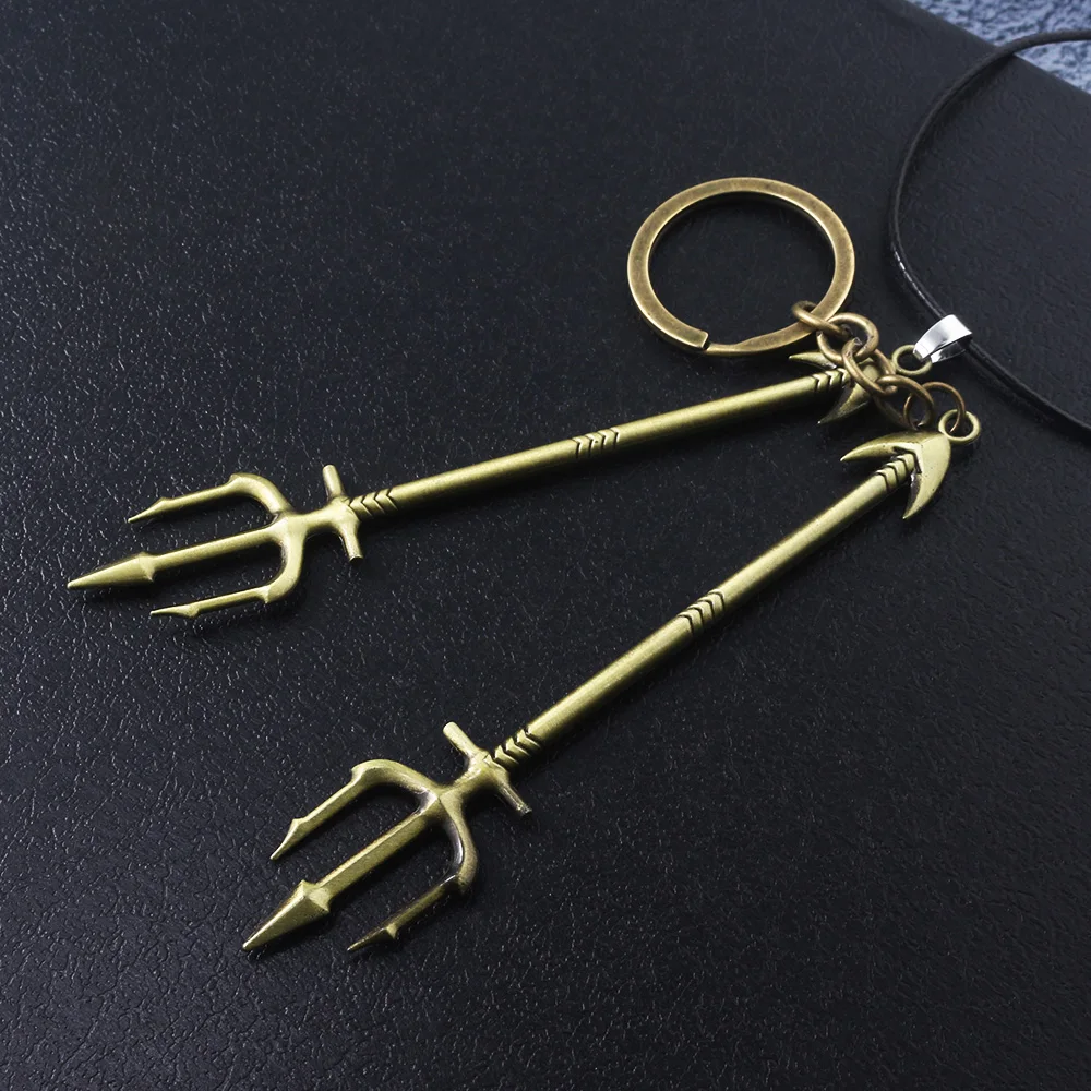Movie Aquaman Trident of Neptune Keychain Justice League Arthur Weapon Model Metal Key Chain Men Women Keyring Jewelry Gift
Movie Aquaman Trident of Neptune Keychain Justice League Arthur Weapon Model Metal Key Chain Men Women Keyring Jewelry Gift