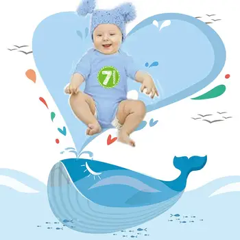 1 Set Cute Whale Print Blanket Baby Month Sticker Newborn Milestone Photo Commemorative Photography Props
1 Set Cute Whale Print Blanket Baby Month Sticker Newborn Milestone Photo Commemorative Photography Props
