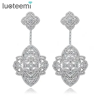 LUOTEEMI New Elegant Earrings Big Square CZ Crastal Flower Shape Drop Brincos White Gold-Color Jewelry For Women Brinco Bijoux
LUOTEEMI New Elegant Earrings Big Square CZ Crastal Flower Shape Drop Brincos White Gold-Color Jewelry For Women Brinco Bijoux