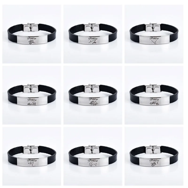 2019 NEW Drop Ship Kpop Straykids Kpop Bracelet Leather Bracelet Simple Fashion Stainless Steel Wristband Bracelet Customized
2019 NEW Drop Ship Kpop Straykids Kpop Bracelet Leather Bracelet Simple Fashion Stainless Steel Wristband Bracelet Customized