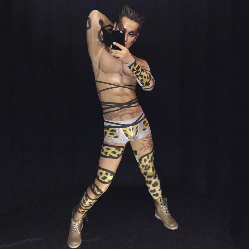 new nightclub bar dance costume for man gogo Sexy Leopard bodysuit clothes free shipping
new nightclub bar dance costume for man gogo Sexy Leopard bodysuit clothes free shipping