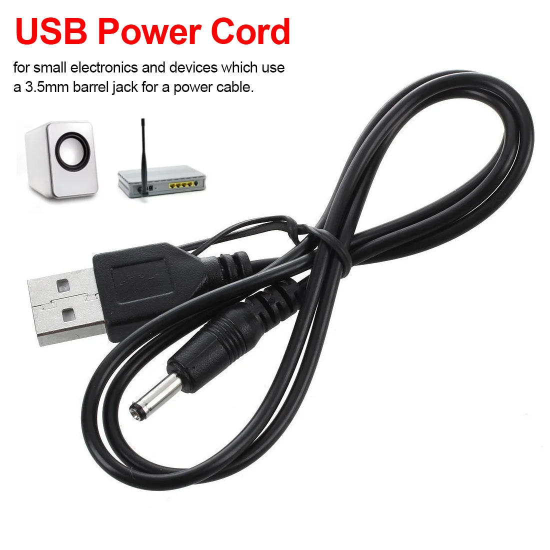 USB to DC 3.5mm Power Cable USB A Male to 3.5 Jack Connector 5V Power Supply Charger Adapter for HUB USB Fan Power Cable
USB to DC 3.5mm Power Cable USB A Male to 3.5 Jack Connector 5V Power Supply Charger Adapter for HUB USB Fan Power Cable