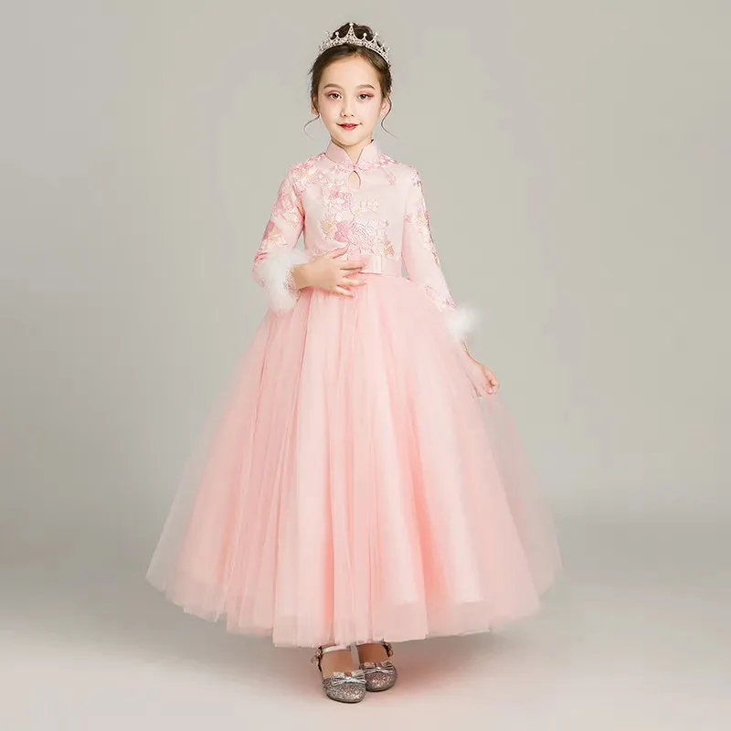 Girls Children Autumn Thick Pink Chinese Style Cheongsam Dress Kids Teens long-sleeves Guzheng Costume Long Dress baby Tang suit
Girls Children Autumn Thick Pink Chinese Style Cheongsam Dress Kids Teens long-sleeves Guzheng Costume Long Dress baby Tang suit