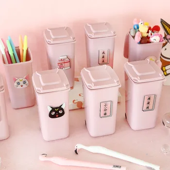 8pc/lot Cute cartoon trash cans shape desktop storage box / makeup brush cylinder with pen holder/office school supplier
8pc/lot Cute cartoon trash cans shape desktop storage box / makeup brush cylinder with pen holder/office school supplier