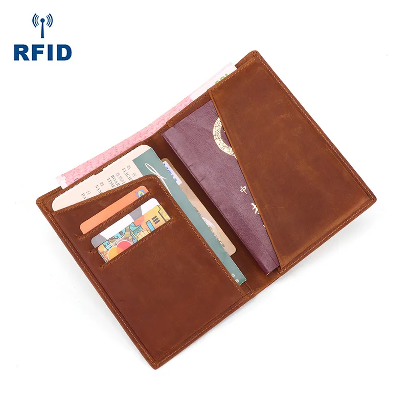 Crazy Horse Leather Unisex RFID Passport Holder Retro Style Men's Wallet Female Casual Cards Holder
Crazy Horse Leather Unisex RFID Passport Holder Retro Style Men's Wallet Female Casual Cards Holder