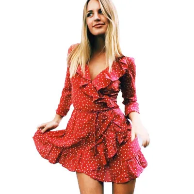 new 2019 v neck sexy female dress summer polka dot print a line mini dress women ruffles long sleeve short dresses femme party
new 2019 v neck sexy female dress summer polka dot print a line mini dress women ruffles long sleeve short dresses femme party