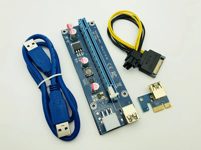 50 шт. 009S Risers PCIe PCI-E PCI Express Riser Card 1X to16x USB 3,0 кабель для передачи данных 6 Pin SATA источник питания для BTC Miner с 3 светодиодами
50 шт. 009S Risers PCIe PCI-E PCI Express Riser Card 1X to16x USB 3,0 кабель для передачи данных 6 Pin SATA источник питания для BTC Miner с 3 светодиодами