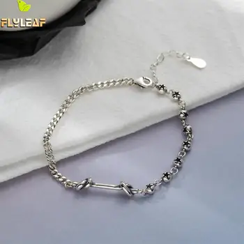 Flyleaf 925 Sterling Silver Punk Vintage Rope Knot Bracelets For Women Fine Jewelry Bracelets & Bangles Five-pointed Star Beads
Flyleaf 925 Sterling Silver Punk Vintage Rope Knot Bracelets For Women Fine Jewelry Bracelets & Bangles Five-pointed Star Beads