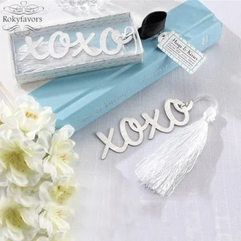 Free Shipping 100pcs/lot "Hugs & Kisses" Silver Finish XOXO Letters Bookmark With Elegant White Silk Tassel Wedding Party Favors
Free Shipping 100pcs/lot "Hugs & Kisses" Silver Finish XOXO Letters Bookmark With Elegant White Silk Tassel Wedding Party Favors